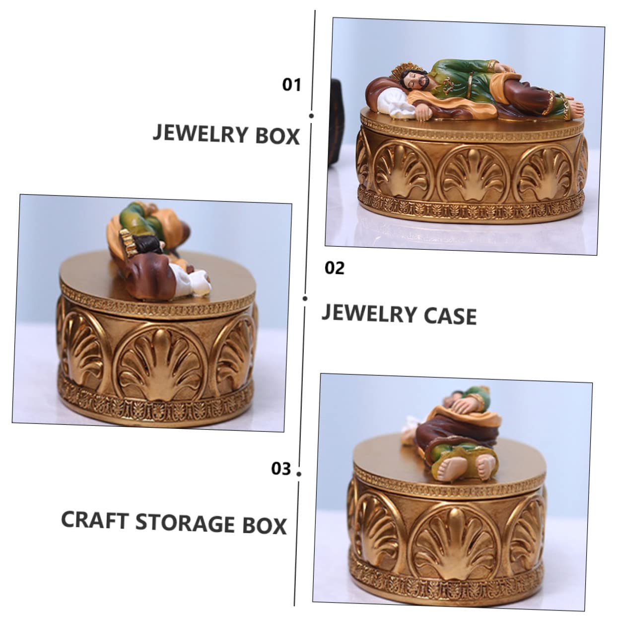 NUOBESTY Schmuckaufbewahrungsbox aus Kunstharz, 1 Stück, Schreibtischdekor