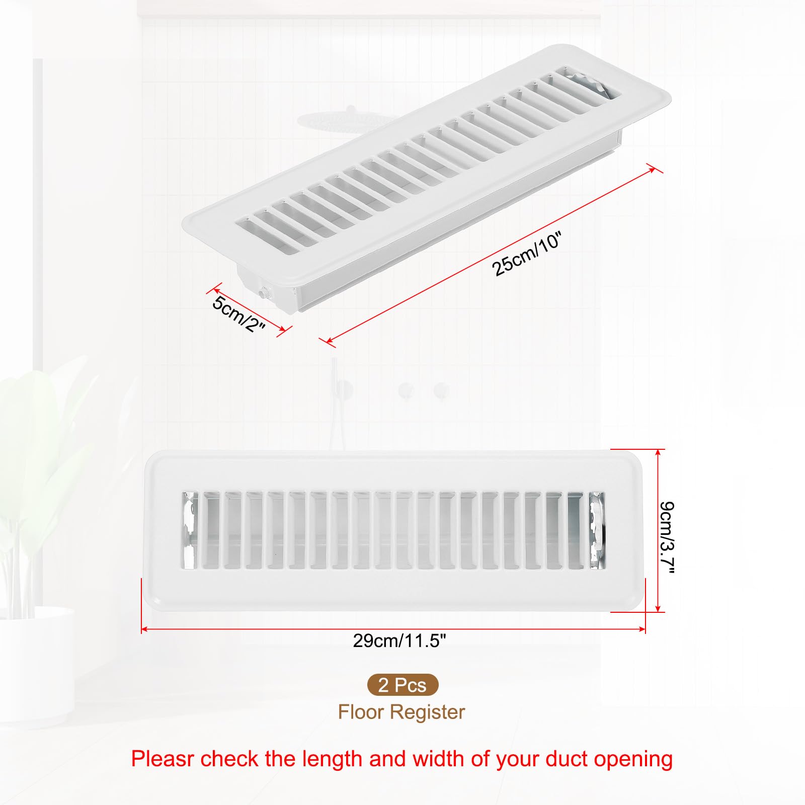 PATIKIL 10 x 2 Inch Floor Register - Image 2