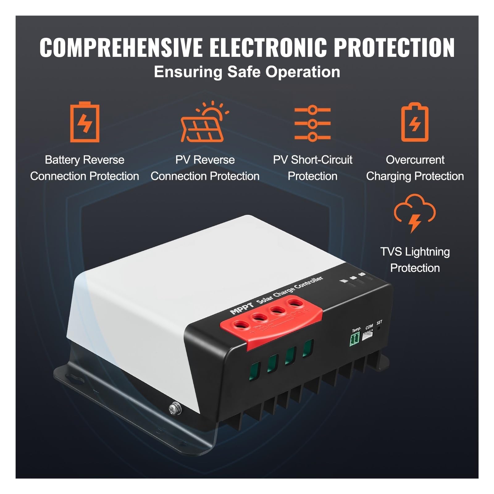 30A/40A/50A MPPT Solar Charge Controller 12V/24V Auto DC Input Moduł Bluetooth Do Ładowania Akumulatorów Litowych (AGM)(40A)