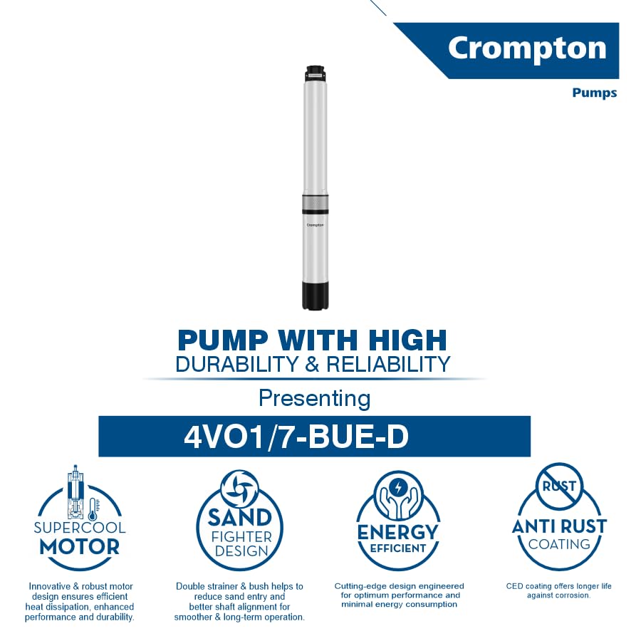 Image of Crompton Borewell Subemersible Pump 0.75 /1KW /HP 7ST 4VO-32 BUE-D SUB PUMP