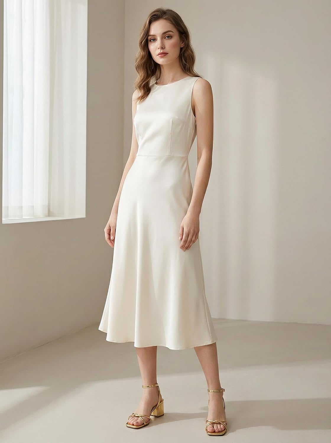 Women's Sandals Strappy Heels for Women Dressy Open Square Toe Comfort Chunky Block Heel Dress Shoes for Prom Party Wedding - Image 2