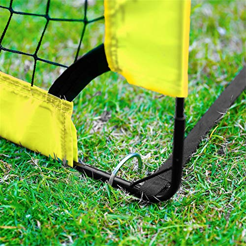 INTEY Soccer Goals, Set of 2- Size 6\'x4\' Portable Foldable Soccer Nets with Carry Bag for Games and Training for backyard for Kids and Teens