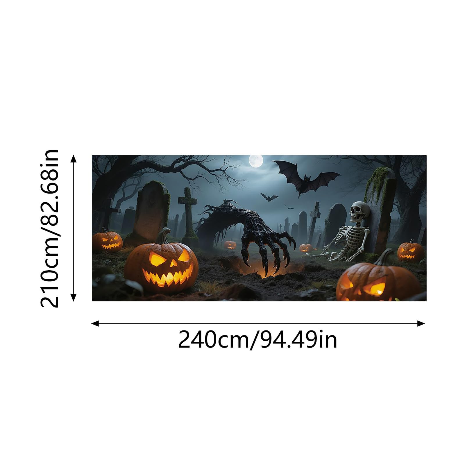 Cartel de graduación para puerta de garaje de Halloween, cubierta de puerta, pancarta colgante de fondo grande, mural adecuado para el hogar, exteriores, interiores, fiestas, paredes, ventanas 53