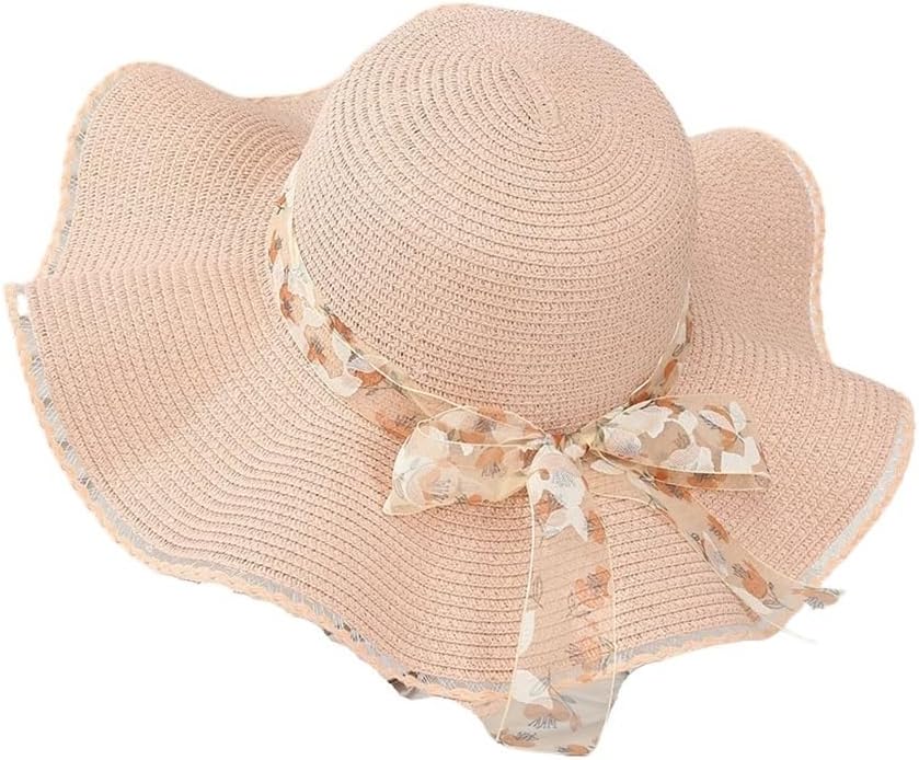 Seaside Beach Hat Women Outdoor Vacation Flower Bow Shade Lace Sunscreen Sun