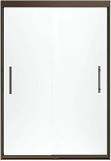 STERLING, a KOHLER Company Finesse Peak Sliding Shower Door, 70-1/16 In. H x 47-7/8 In. Max Opening, Deep Bronze with Smooth Clear Glass,