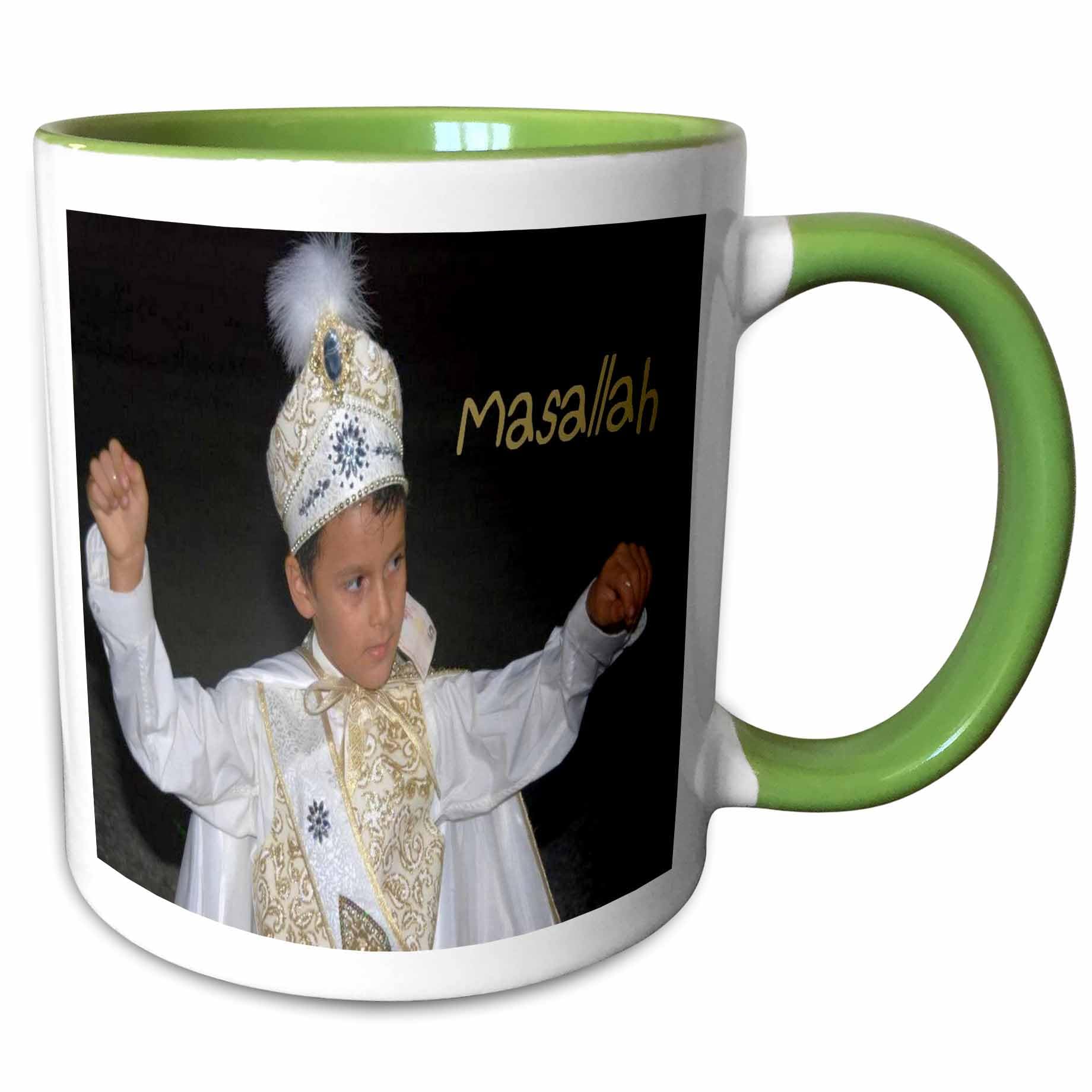 3dRose Erdem Circumsicion - Circumcision, Turkey, Turkish, Coming of Age, Celebration, sunnet cocugu 11oz Two-Tone Green Mug
