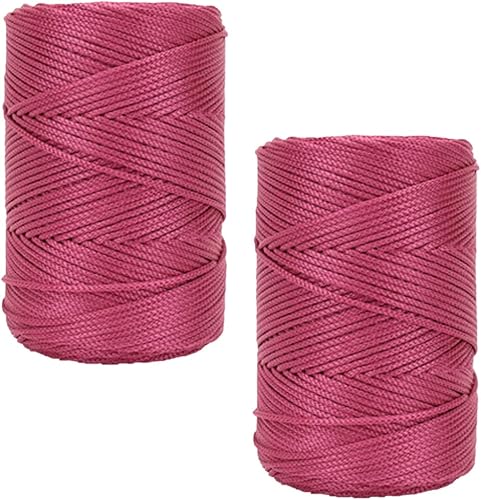 Miniatura 7 de Paquete de 2 hilos de poliéster súper suaves de 8.11 ozlote para tejer macramé de ganchillo para sombreros de verano, hilo para bricolaje de punto a
