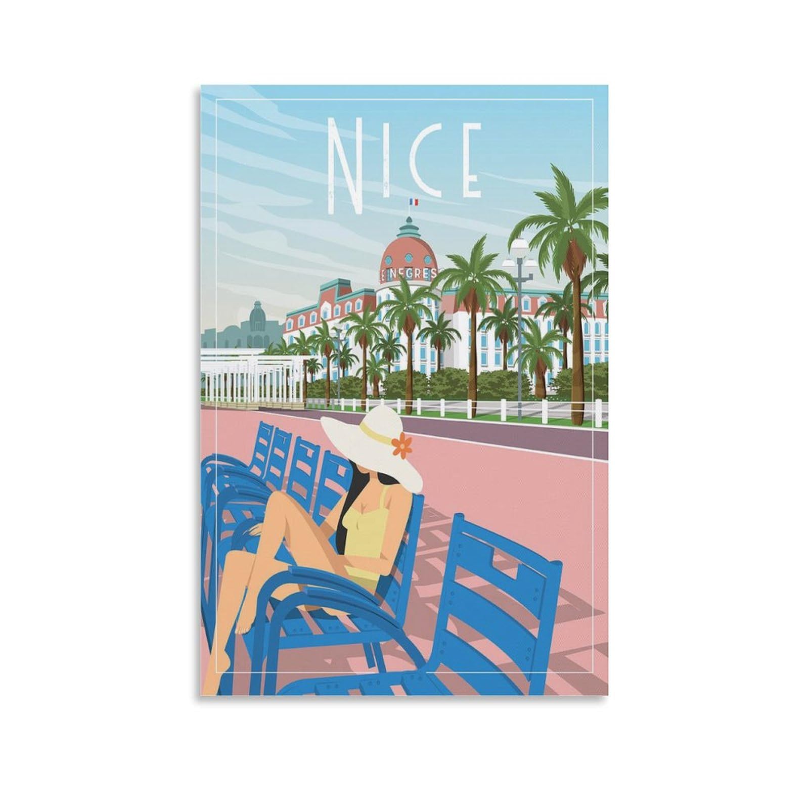 Fbaoda Unframe-Style Nice France Posters Vitger Travel Poster Canvas Art Wall Room House Decor Bedroom Office Posters Prints Wall Art Paitings Rustic Home Decorate For Living 08X12inch(20X30cm)