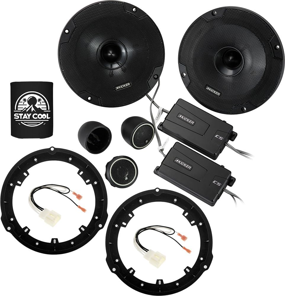 KICKER Speakers 6.5 inch for Ford Fusion 2013-2020 Upgrade Kit - Pair of CS Series with Adapters and Harness, Component 6 1/2 Car Audio Front or Rear Door Speaker CSS65, 46CSS654