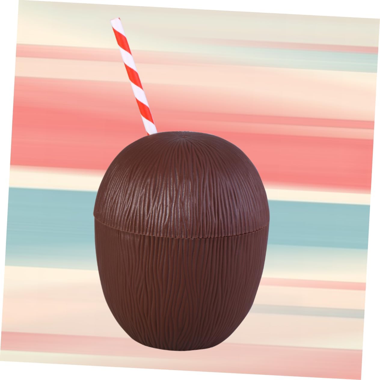 12 Pack Tropical Coconut Cups Plastic Unique Luau Party Supplies Hawaii Style Drink Cups for Beach Luau Tropical Theme Events