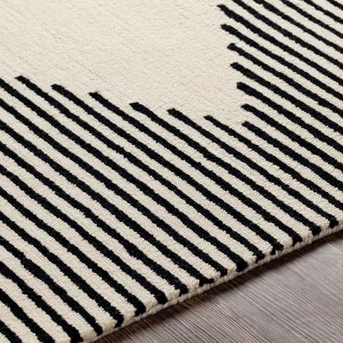 Image of Hand Tufted Wool Carpets Anti Shedding Rug Modern Carpets for Living Room Size 8x11 Feet