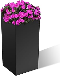Nexum 30 Inch Tall Metal Planter Box for Outdoor/Indoor Use, Heavy Duty ...