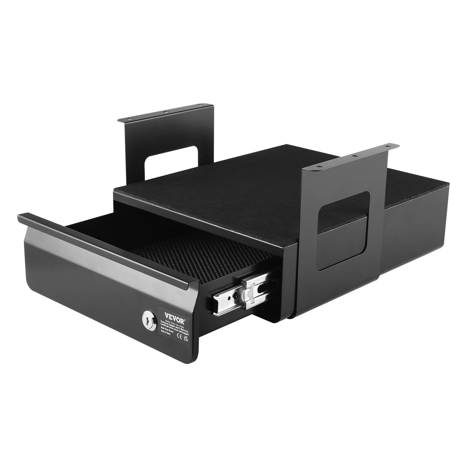 VEVOR Cajón Deslizable Debajo del Escritorio con Cerradura, Organizador de Almacenamiento Oculto, 365 x 335 x 185 mm