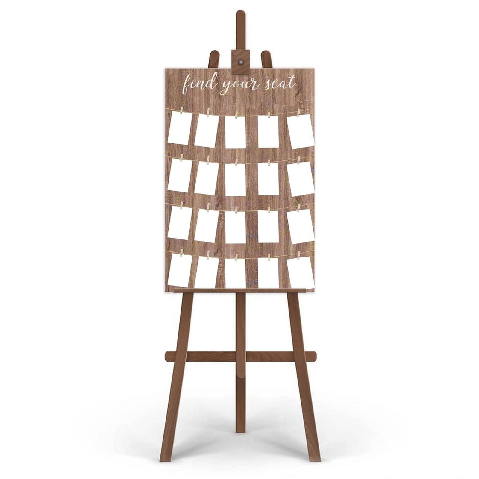 Hochzeitsschild mit Aufschrift "Find Your Seat", rustikales Hochzeitsschild, Holzschild, Sitztafel, Hochzeitsdekoration, 61 x 91,4 cm