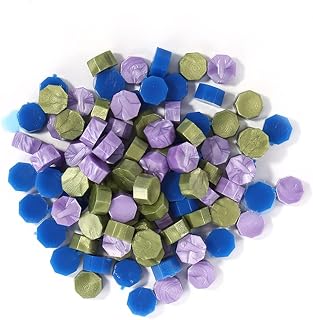 100pcs Retro Octagon Wax Seal Beans Stamp Beads for DIY Vintage Craft Wedding Envelope Wax Seal Ancient Sealing Wax Stamp Making