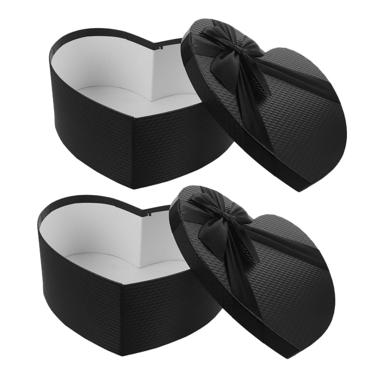 Warmhm 2stücke Herzförmige Geschenkbox aus Schwarzem Papier für Valentinstag und Geburtstage Handgefertigt Elegante Verpackung für Pralinen und Kleine Geschenke