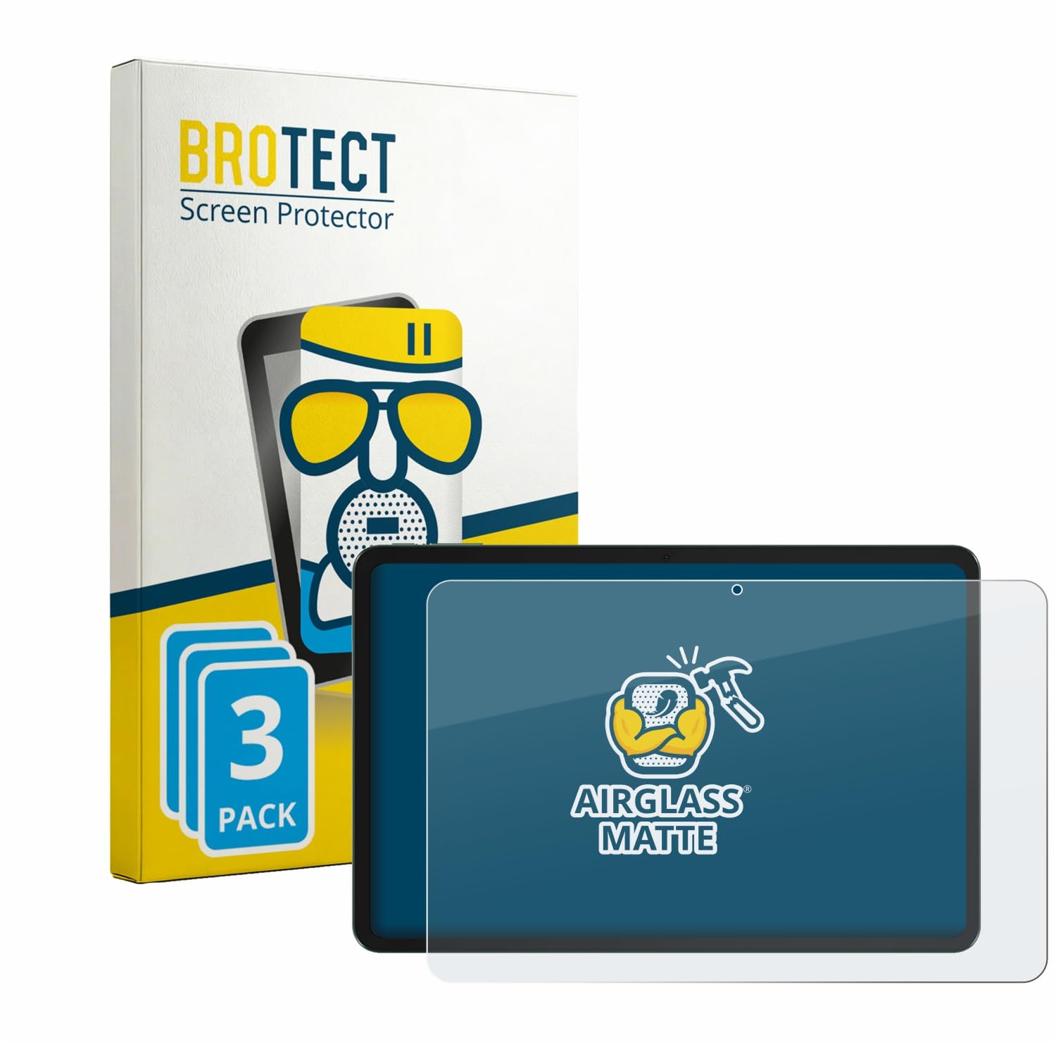 brotect 3 Pezzi Pellicola Vetro per Tecno MEGAPAD 2 | Opaca Protezione Schermo Made in Germany, Anti-Riflesso Durezza 9H Anti-Graffio