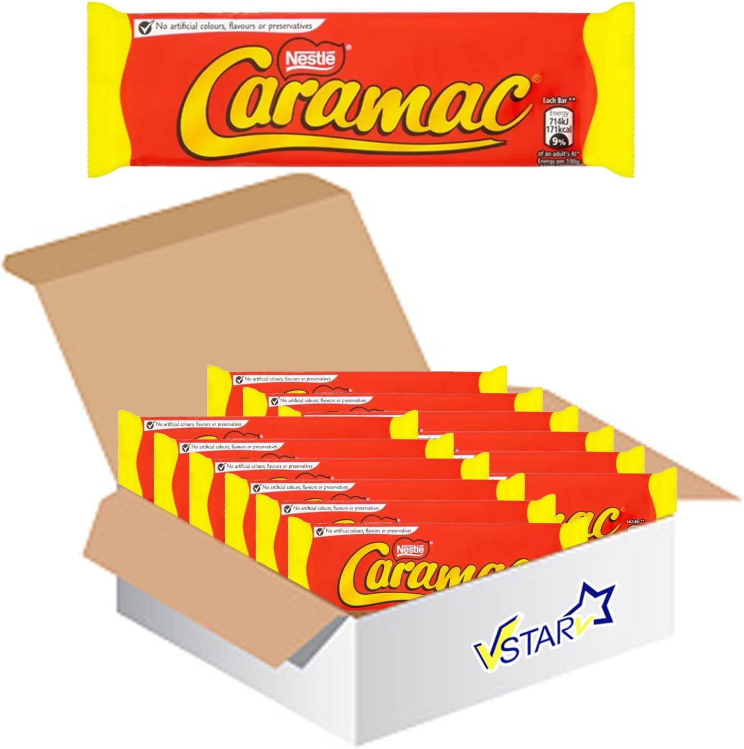 VSTARAll Chocolate Bars Collection (Caramac Caramel Bar 30g, Half Box) 1 count