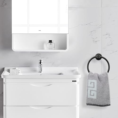 Miniatura 7 de NearMoon Anillo para toalla de baño, accesorios de baño, soporte de toalla de mano de acero inoxidable grueso para baño, moderno colgador de toallas