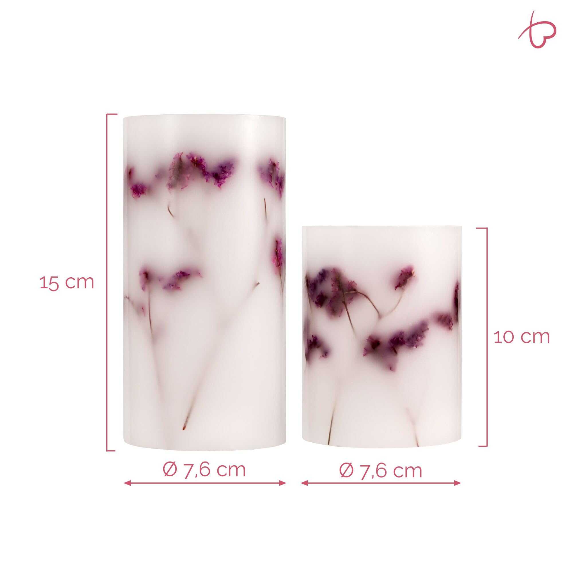 Pauleen 48129 Shiny Bloom Candle świeca woskowa na baterie z funkcją programatora czasowego na 6 godz., timer, świeca LED, zestaw 2 szt.
