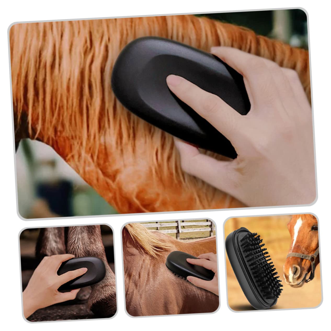 SUPVOX 4 Cepillos De Limpieza Para Caballos Ecuestres Cepillo Para El Pelo De Caballo Cepillo Para La Limpieza De Ganado Cepillo Para El Pelo De Caballo Herramienta Para Quitar El