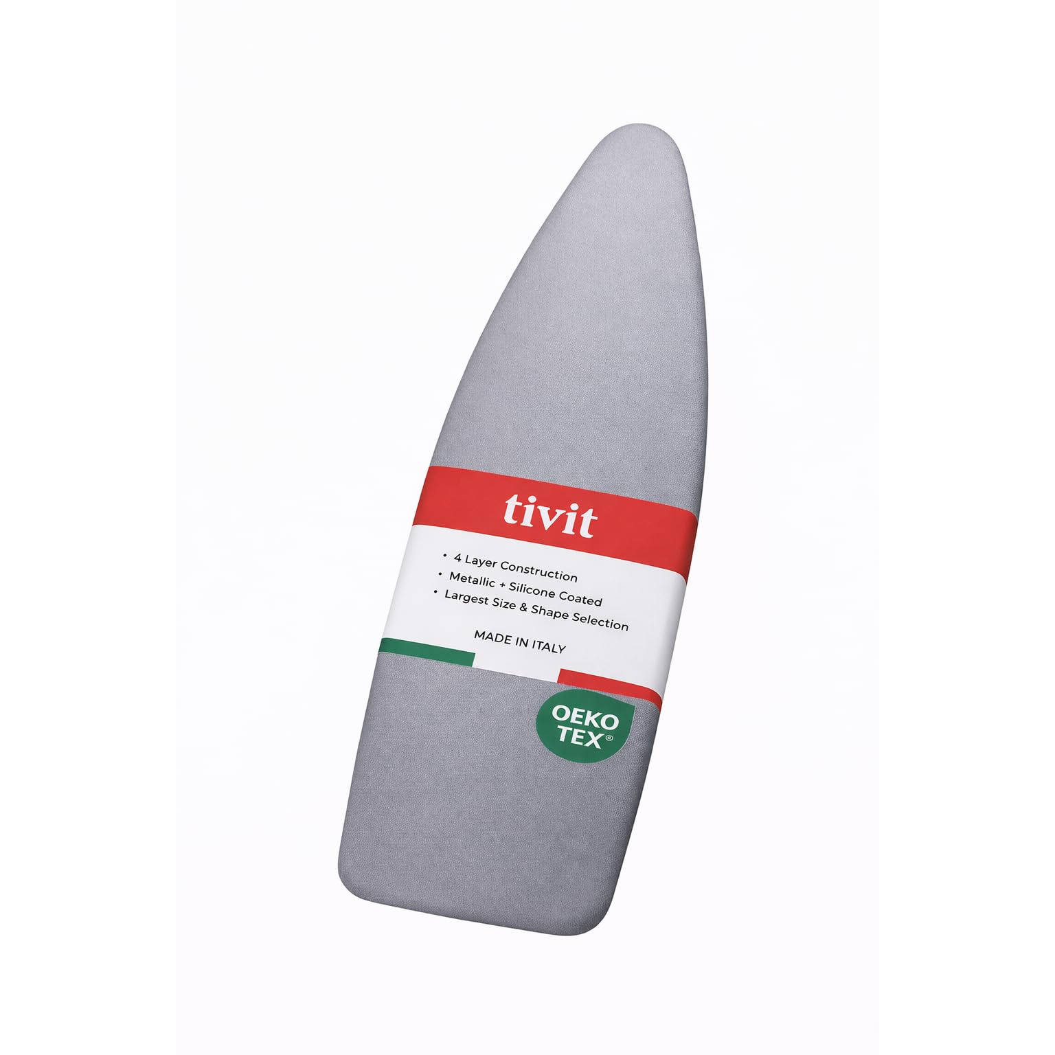 TIVIT Ironing Board Covers for Bartnelli Oval Shaped Wide Ironing Boards 51x19 - Heat-Reflective, Scorch & Stain Resistant, with 3 Connecting Straps & Adjustable Pull Bungee Cord - Italian Made