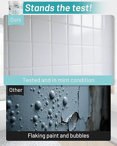 Miniatura 5 de Pintura para Azulejos, Kit de Renovación de Pintura para Bañera y Azulejos de 17 oz con Herramientas y Endurecedor, Fácil de Usar para Encimera,