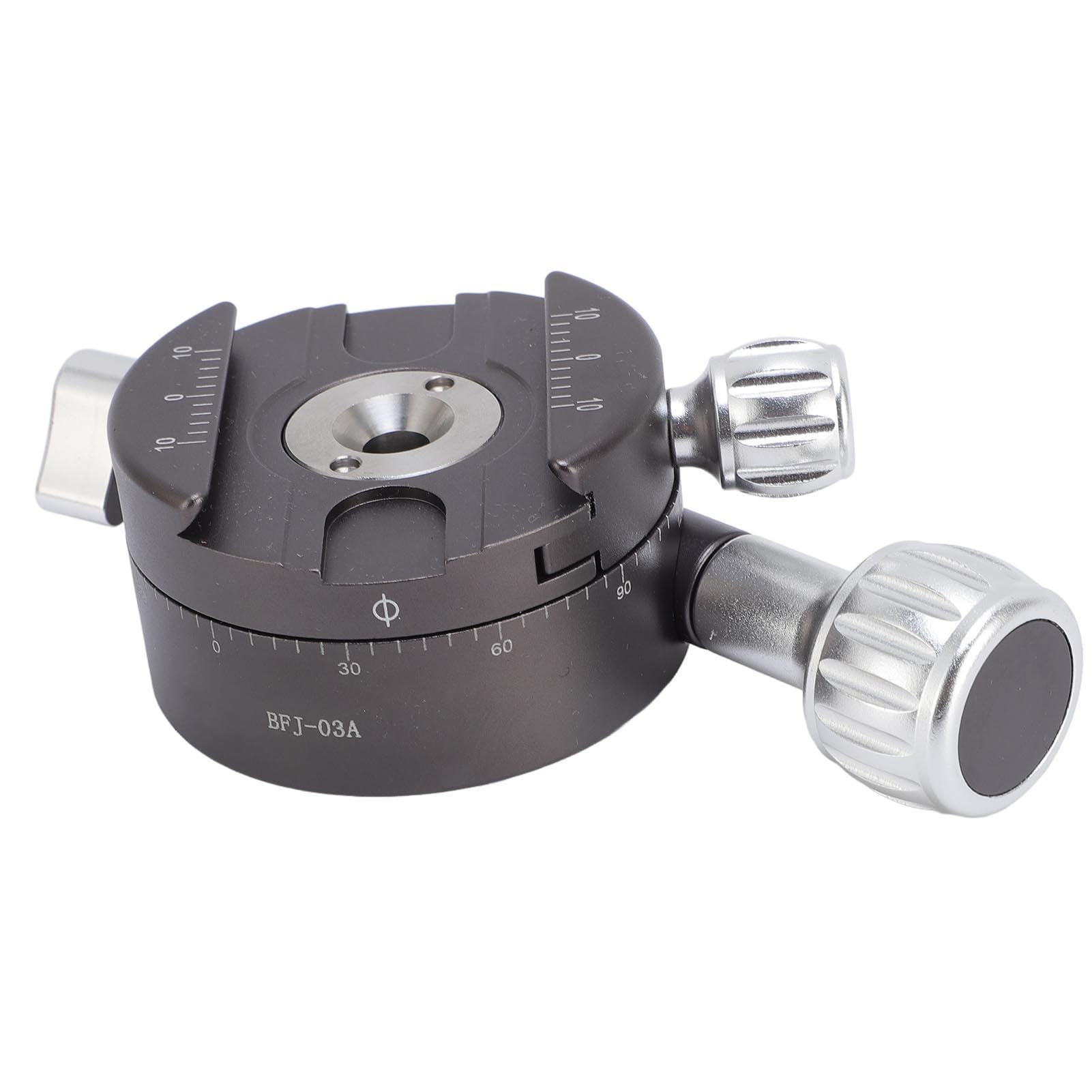 Zacisk Panoramiczny z poziomicą, Zacisk Panoramiczny ze Stopu Aluminium Obracany o 360°, Uniwersalna Podstawa do Panoramowania Aparatu do Statywu Monopod