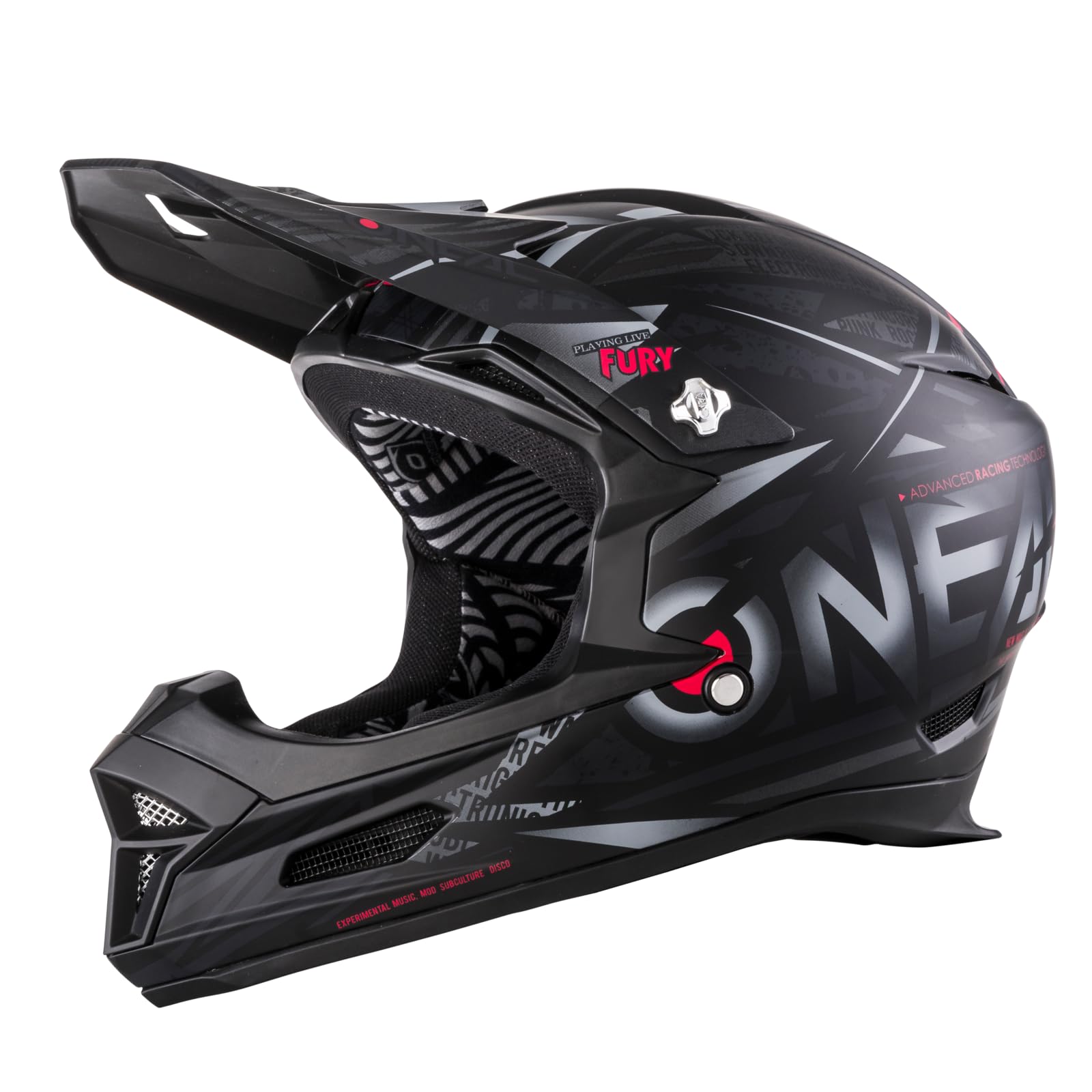 O'NEAL | Casque de vélo de Montagne | VTT Downhill | Conforme à la Norme de sécurité EN1078, Ouvertures de Ventilation pour Le Flux d'air et Le Refroidissement | Casque Fury SYNTHY | Adulte | Noir