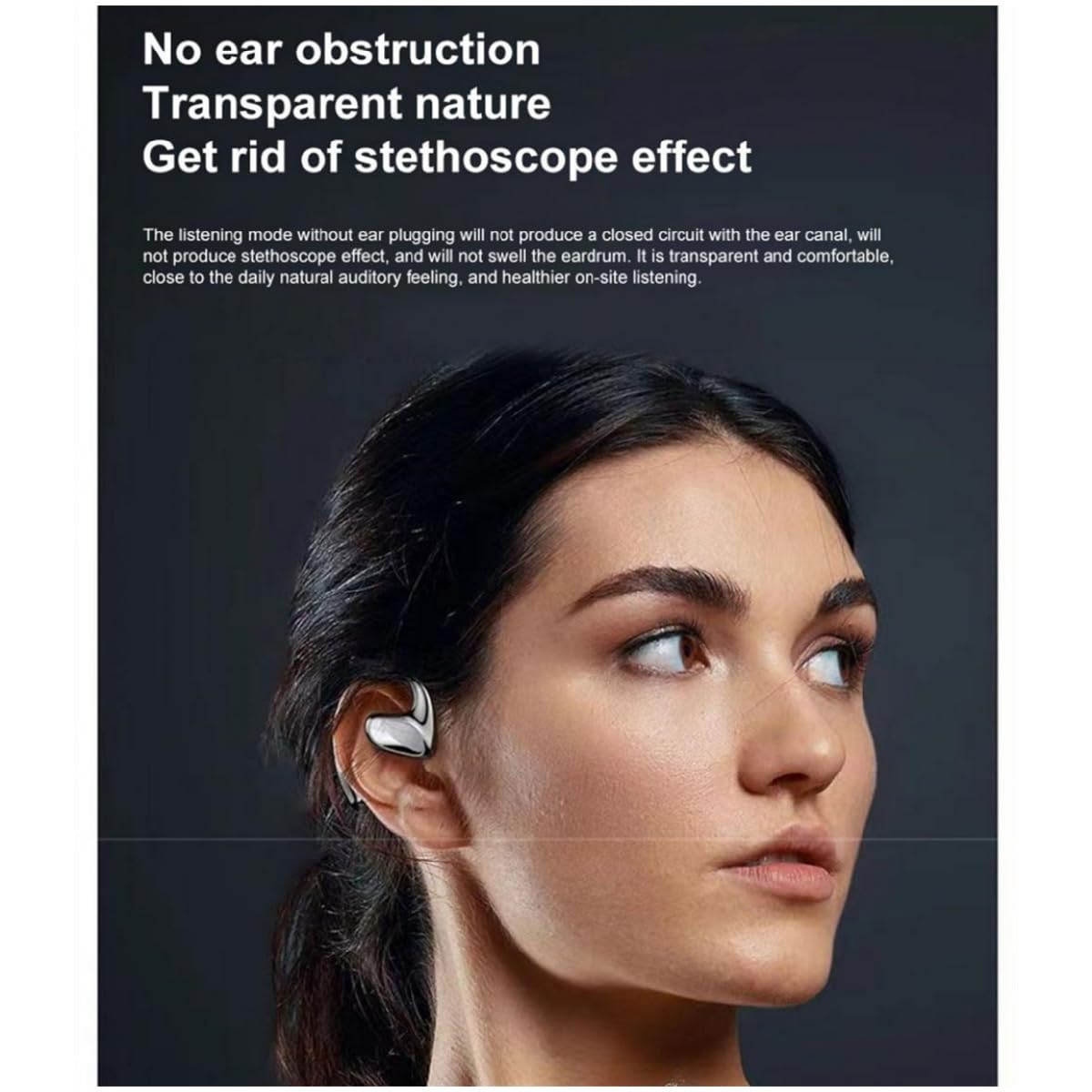 Bezprzewodowe słuchawki TWS z przewodnictwem kostnym - dotykowe słuchawki Bluetooth z mikrofonem i etui ładującym, redukcja szumów, słuchawki do biegania/roweru/wędrówek, niebieskie