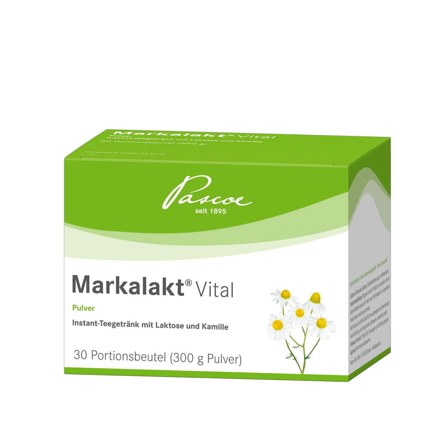 Pascoe Markalakt Vital Pulver: Instant-Teegetränk mit Laktose und Kamille - Kamille unterstützt das Wohlbefinden im Magen-Darm-Trakt - ohne Zusatzstoffe - 30 praktische Portionsbeutel a 10 g (300 g)
