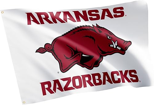 Miniatura 7 de Desert Cactus Bandera de la Universidad de Arkansas Razorbacks U of A Hogs, banderines 100% poliéster, para interiores y exteriores, 3 x 5 (diseño K)