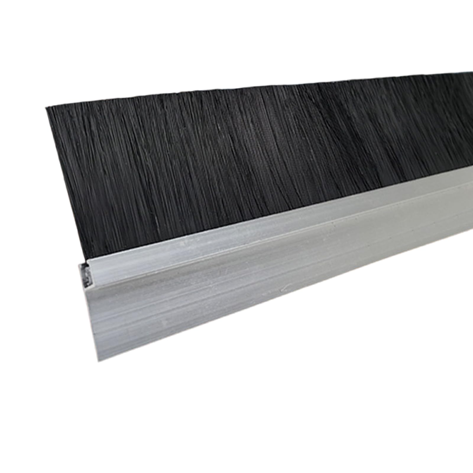 Aluminum Alloy Base Nylon Brush， Aluminum Alloy Door Brush Strip Draught Excluder Silver 20-300mm Nylon Bristles(Silver-h Type,300mm)