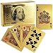 Creative and Beautiful Gold Foil Playing Cards Waterproof Plated Poker 100 Dollar Pattern Design