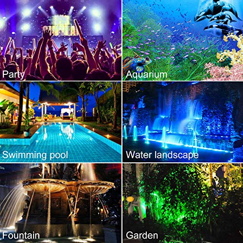 Jyieujey Pond Light With Timing Remote Control, 36Led Outdoor Aquarium Lights Adjustable Angle Amphibious Spotlight Waterproof Landscape Lamp For Fish Tank, Garden, Fountain, Pool(Set Of 4) #TOP6
