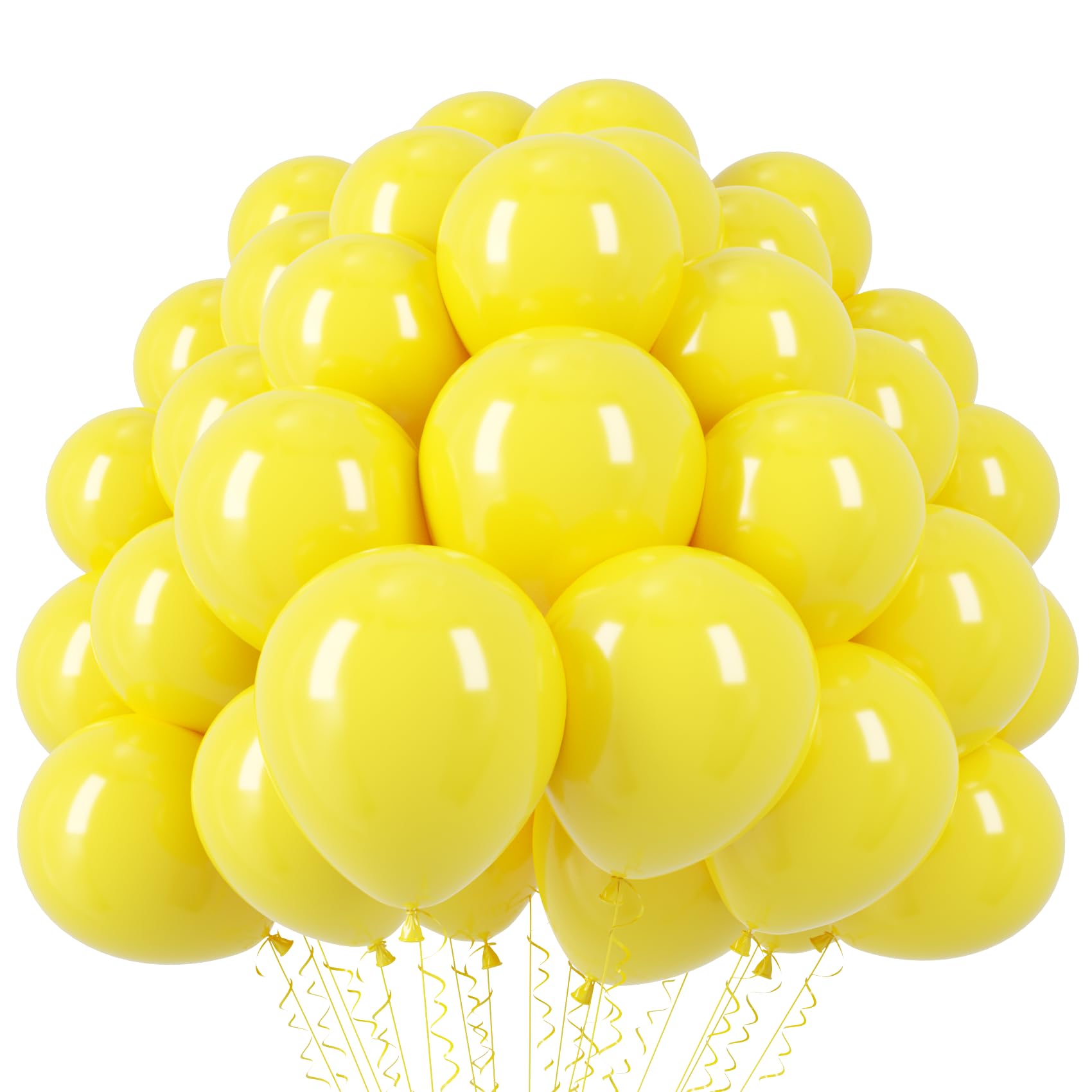 Voircoloria 110pcs Yellow Latex Party Balloons, 12inch