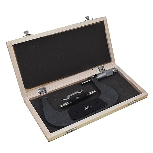 Miniatura 25 de 0-1 en micrómetro exterior de precisión W/caja, precisión 0.0001 pulgadas, herramienta maquinista de precisión de grado profesional