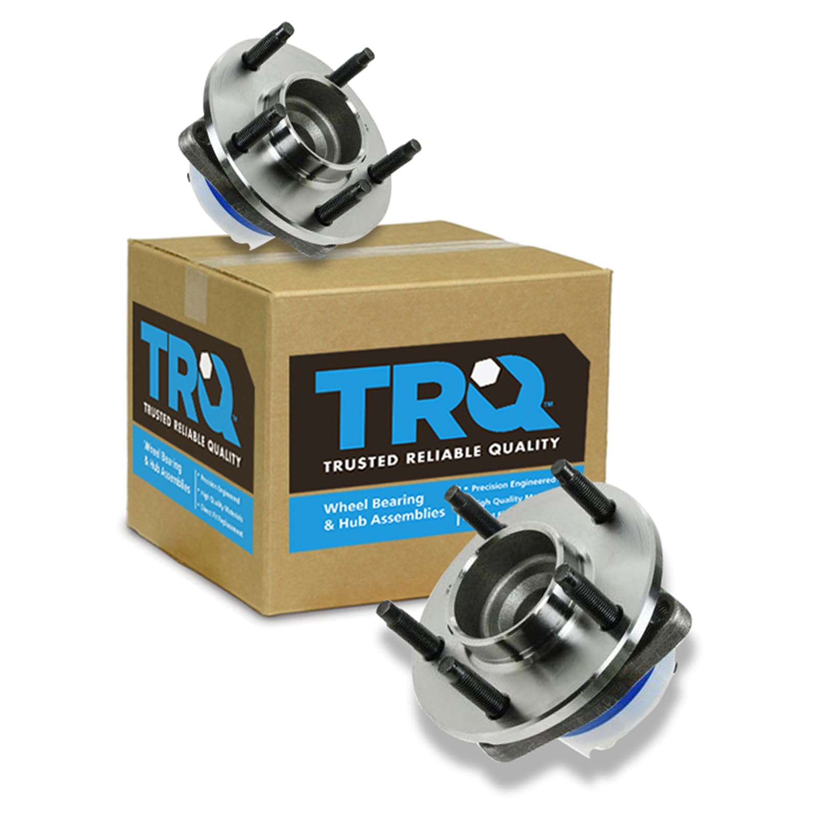 TRQ 2 Piece Rear Wheel Bearing &amp; Hub Assembly Set