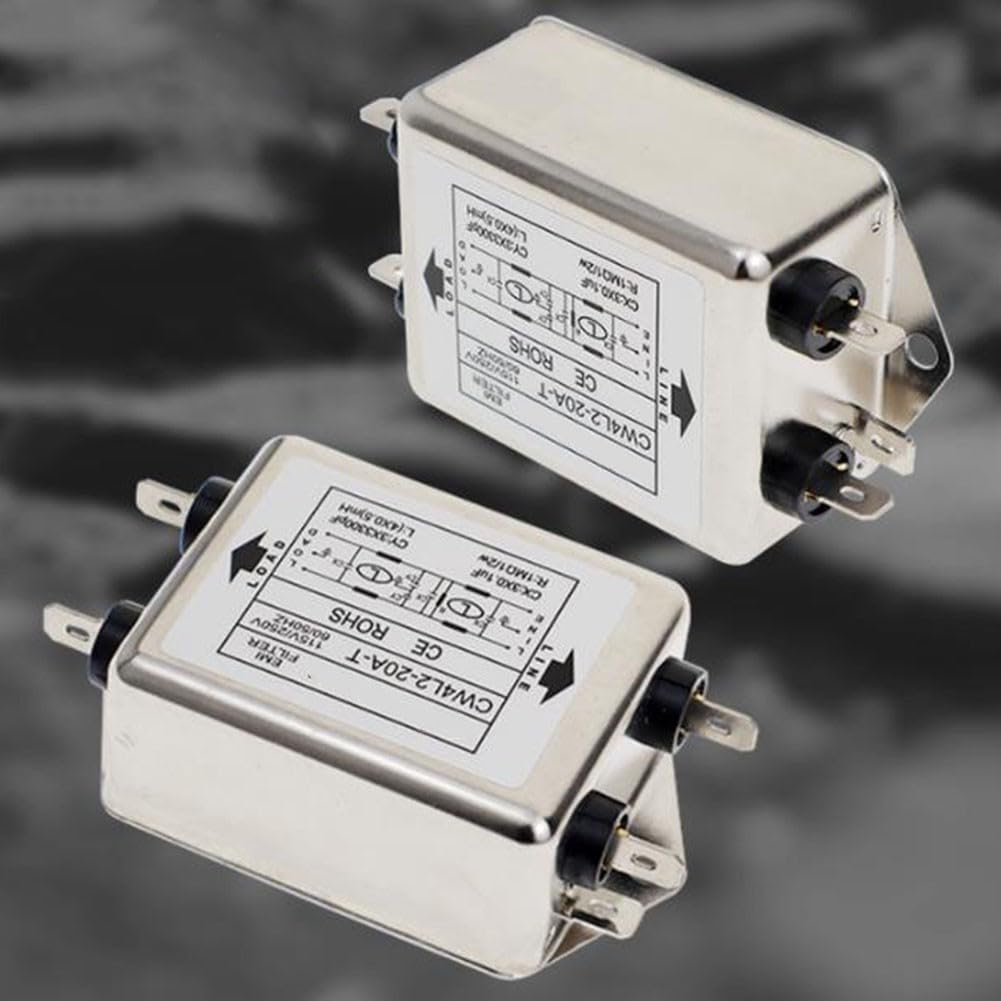 RANRAO Filtre d'alimentation pour EMI Filtre d'alimentation monophasé à double section 3A/6A/10A CW4L2-20A-T, Borne de filtre d'alimentation, Borne de filtre d'pour EMI, Filtre de ligne électrique