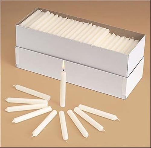 Church Service Memorial Vigilia Ceremony - Velas blancas sin perfume de 1/2 x 4 1/4 pulgadas, 100 por caja 1home