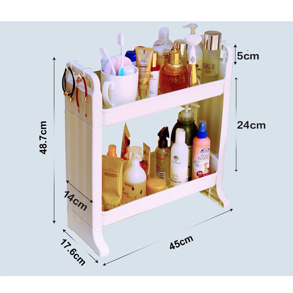 Estantes de baño exquisitos Bastidores de baño, Esquina de Ducha Estante de Almacenamiento de cosméticos Acabado de Escritorio Caja de cosméticos de múltiples Capas Almacenamiento de baño