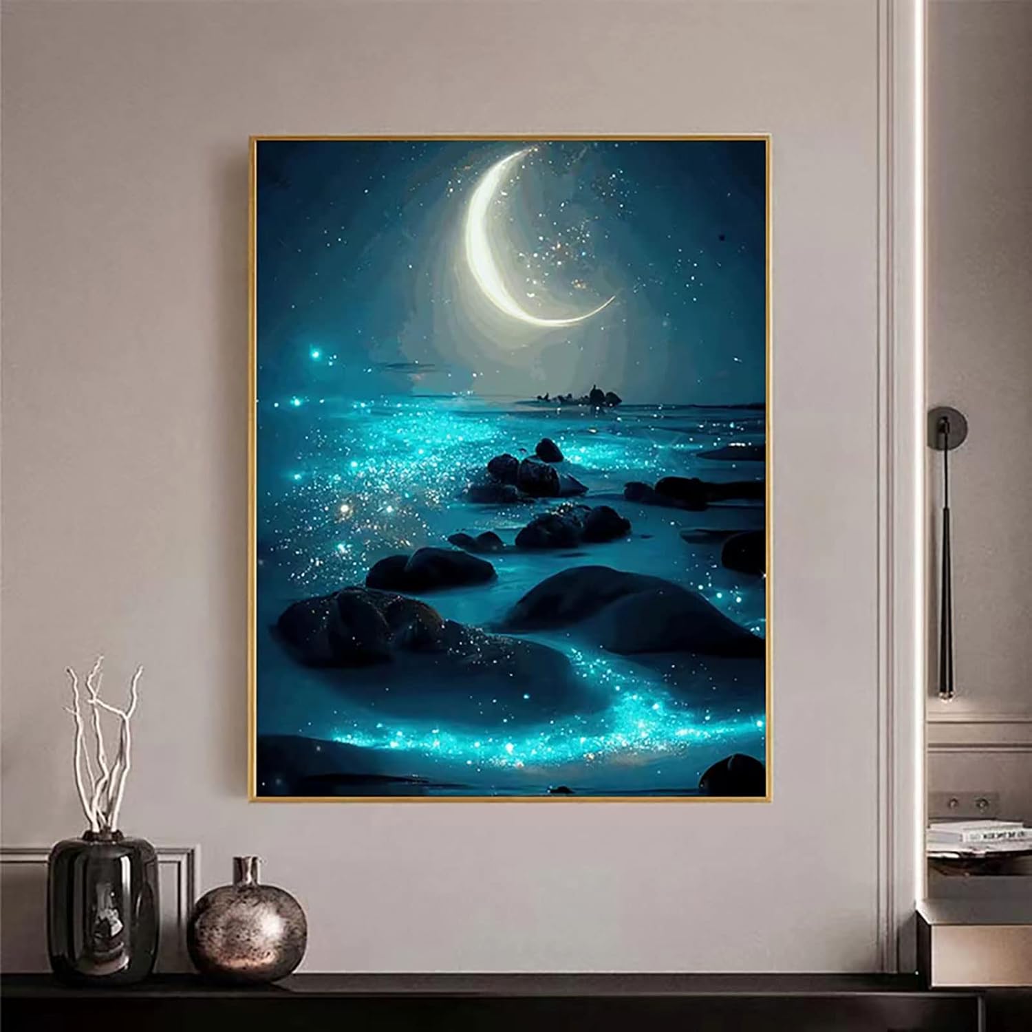 Instarry DIY 5D Diamond Painting Kits Full Drill Romantic Starry Sky Cross Stitch Mosaic Living Room Decor 23.6x15.7 inch