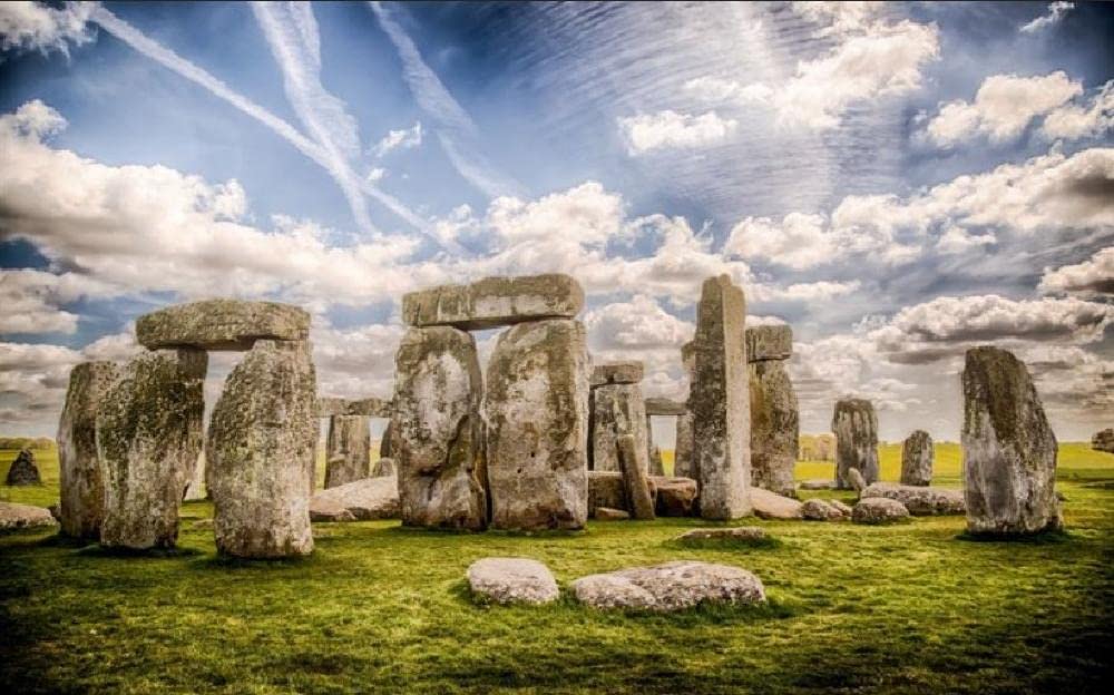 Haeran River Painting Stonehenge Great Britain Prehistoric Monument Wiltshire UK Colour Talk Painting by Numbers DIY Unique Canvas Oil Painting Kit Digital Painting