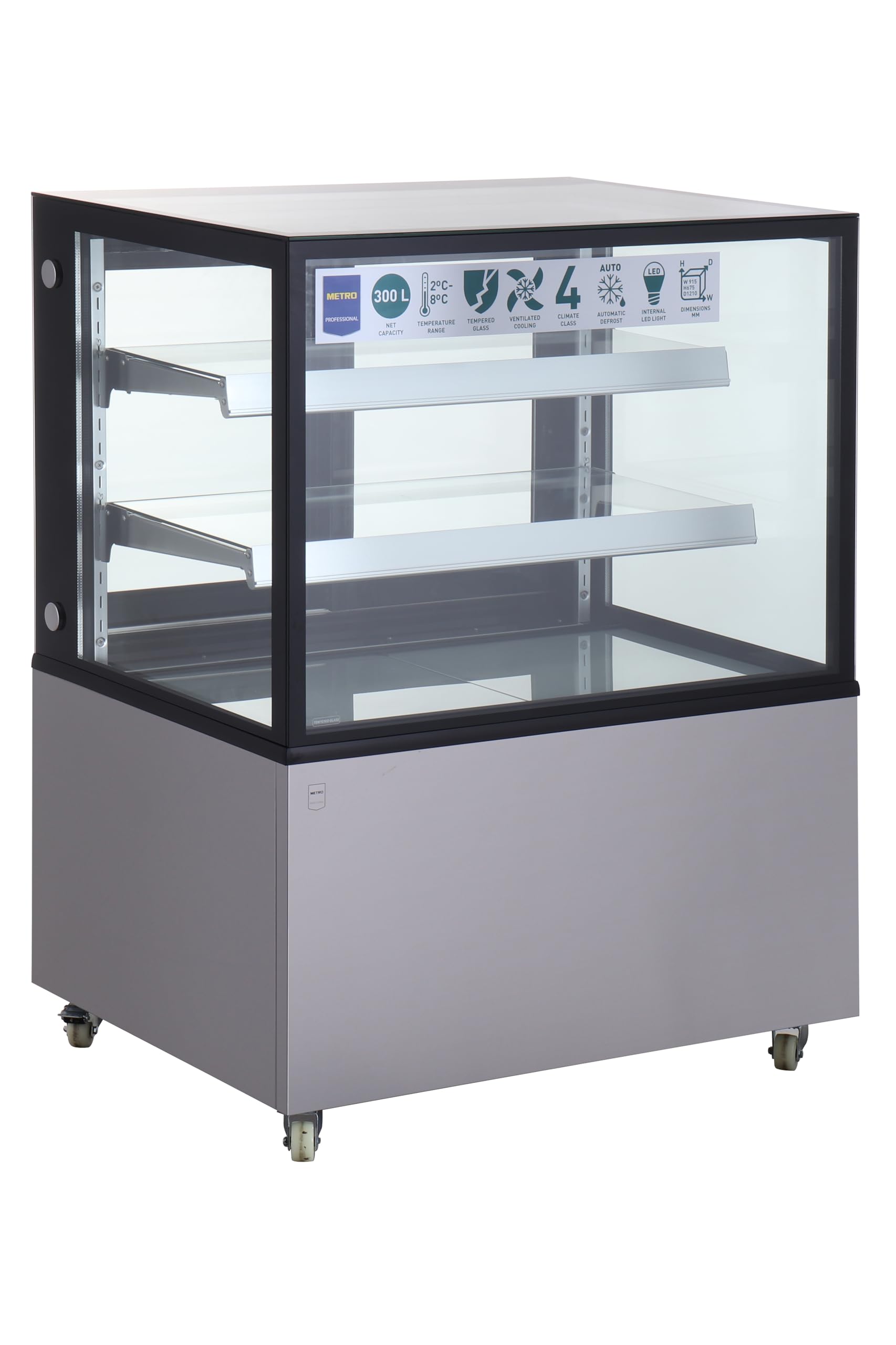 METRO Professional vitrina refrigerada horizontal GCV1270, 300 L, plata/negro