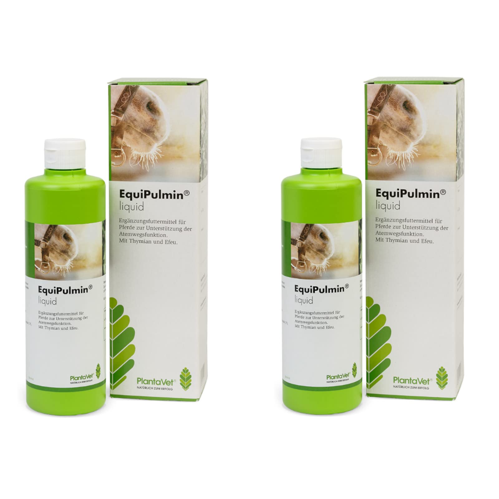 EquiPulmin Liquid | Doppelpack | 2 x 500 ml | Ergänzungsfuttermittel für Pferde | Zur Unterstützung der Atemwegsfunktion | Mit Efeu- und Thymianextrakt | Mit Dextrose