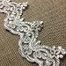 2 Yards, Bridal Lace Trim on Organza, Pearls and Clear Sequins, for Veil, Wedding Dresses, Garments, Ivory, 4" Inches