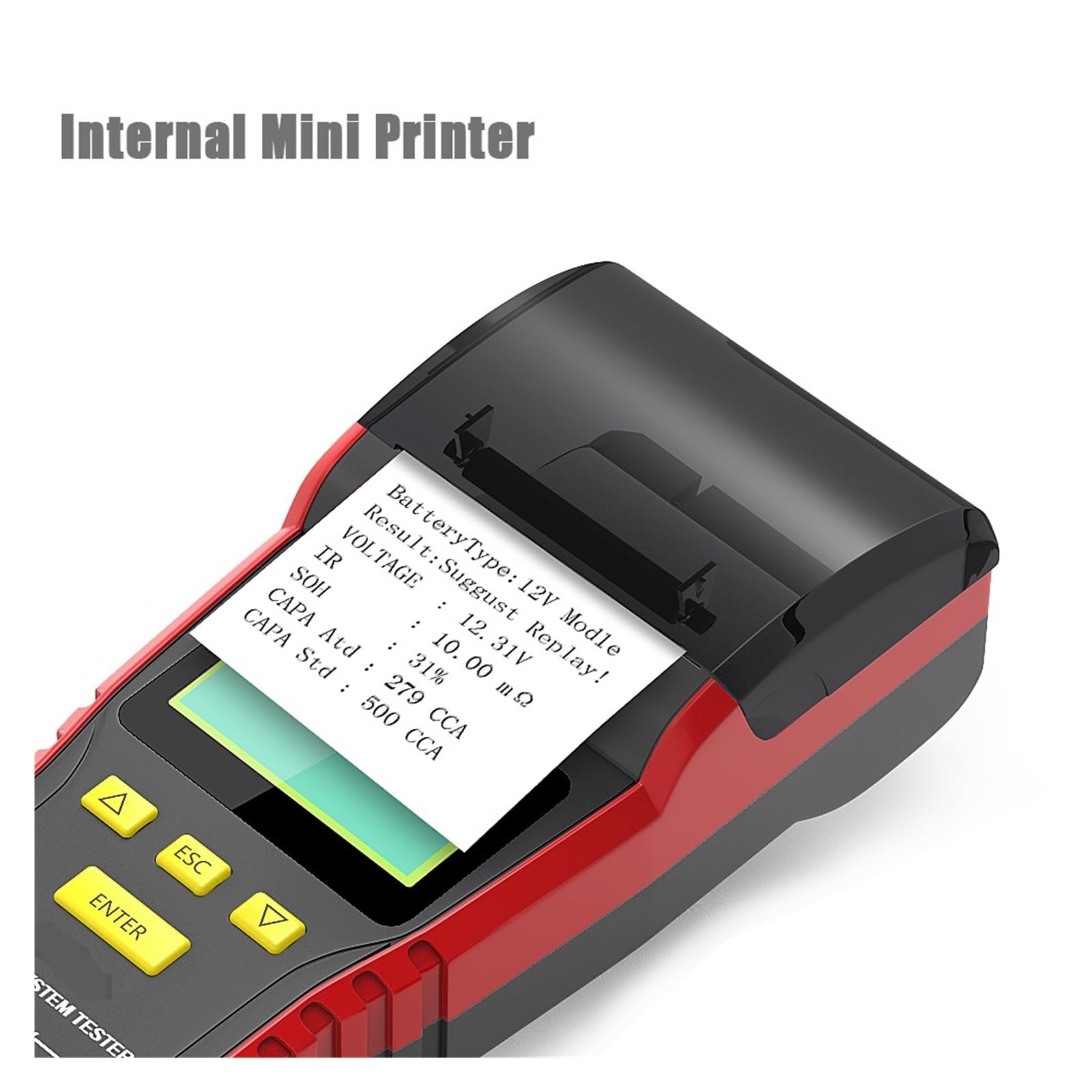 Tester For Batteria Auto Con Stampante 12V/24V 100-2000 CCA Di Carico For Digitale Avviamento E Ricarica Rilevamento Rapido Accurato