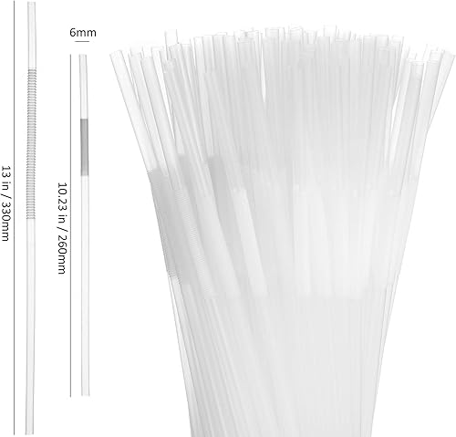 Miniatura 2 de ALINK 200 pajitas extensibles de plástico transparente flexible, extra largas, desechables, flexibles, para fiestas