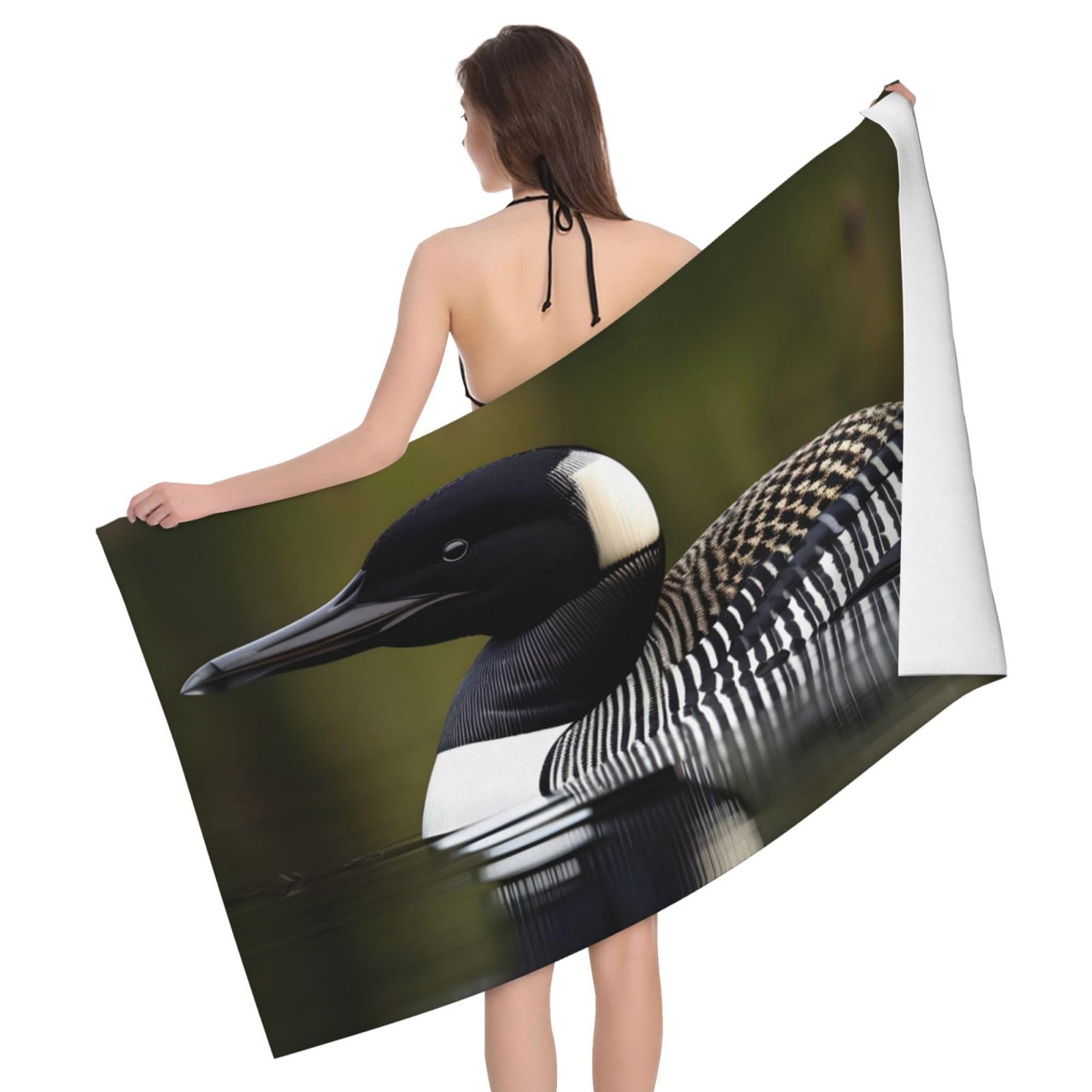 Serviette de bain absorbante séchage rapide microfibre oiseau 81x132