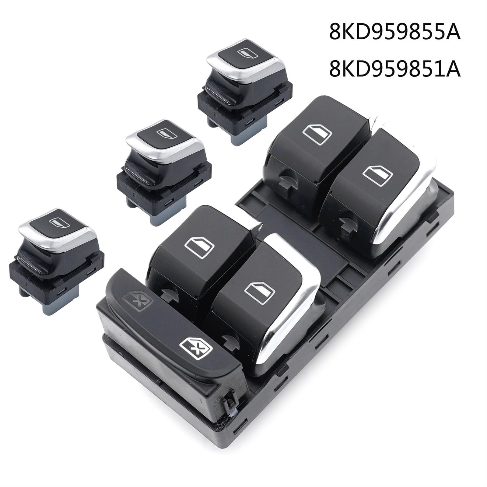 Interruttore di controllo del sollevatore elettric Per auto cromata per interruttore di controllo elettrico del finestrino principale per A4 S4 Q5 B8 per Allroad(1 Set)
